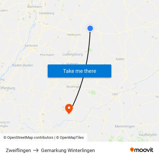 Zweiflingen to Gemarkung Winterlingen map