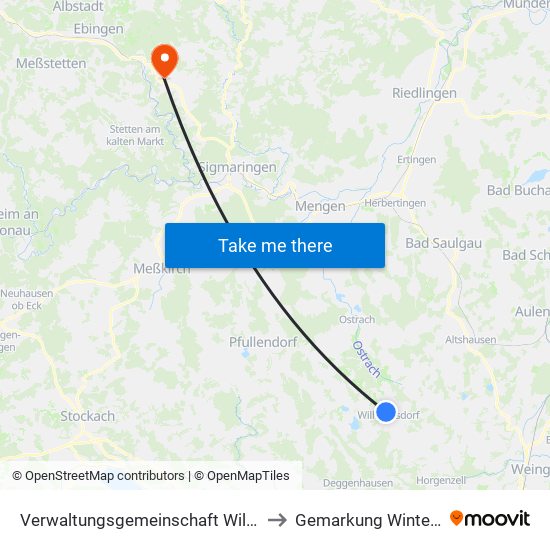 Verwaltungsgemeinschaft Wilhelmsdorf to Gemarkung Winterlingen map