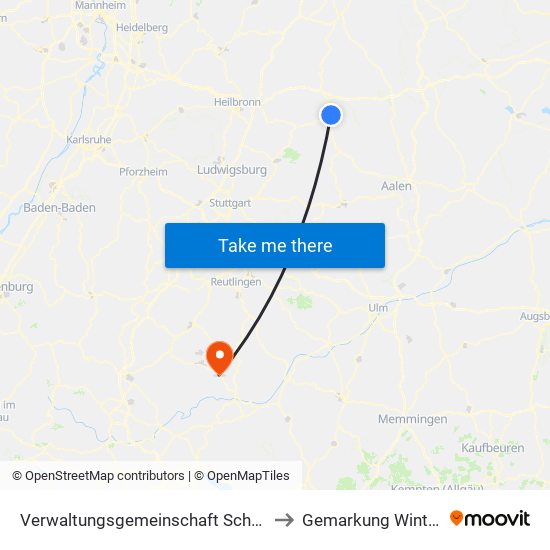 Verwaltungsgemeinschaft Schwäbisch Hall to Gemarkung Winterlingen map