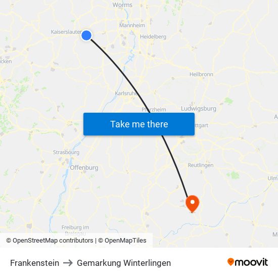Frankenstein to Gemarkung Winterlingen map