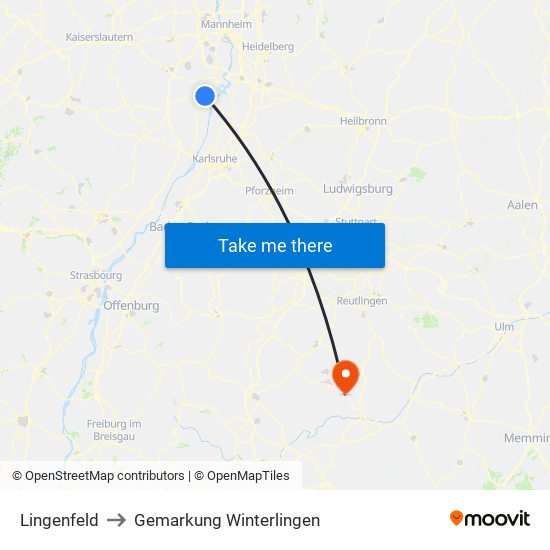 Lingenfeld to Gemarkung Winterlingen map