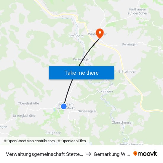 Verwaltungsgemeinschaft Stetten am Kalten Markt to Gemarkung Winterlingen map