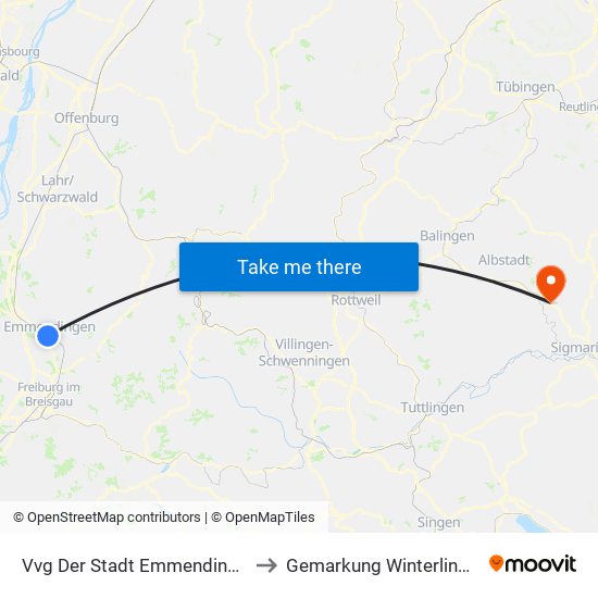 Vvg Der Stadt Emmendingen to Gemarkung Winterlingen map