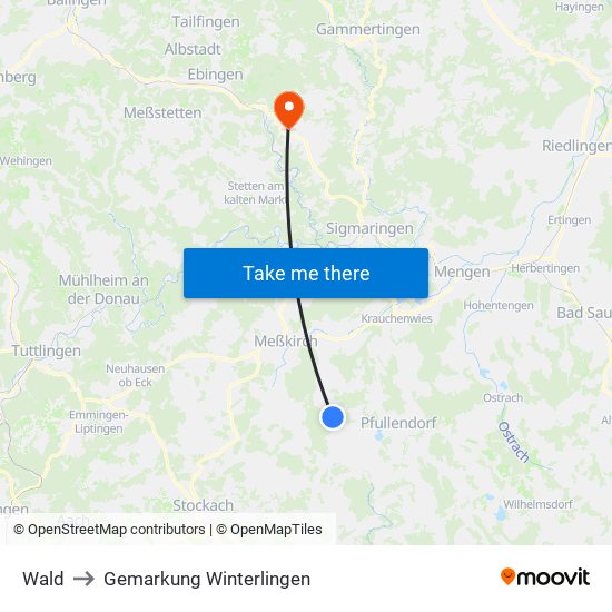 Wald to Gemarkung Winterlingen map