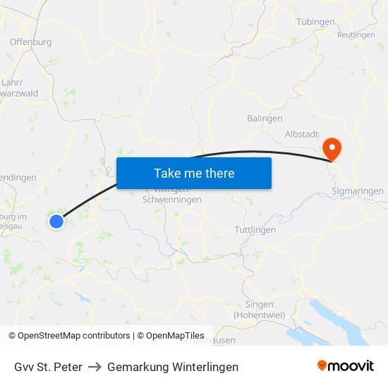 Gvv St. Peter to Gemarkung Winterlingen map