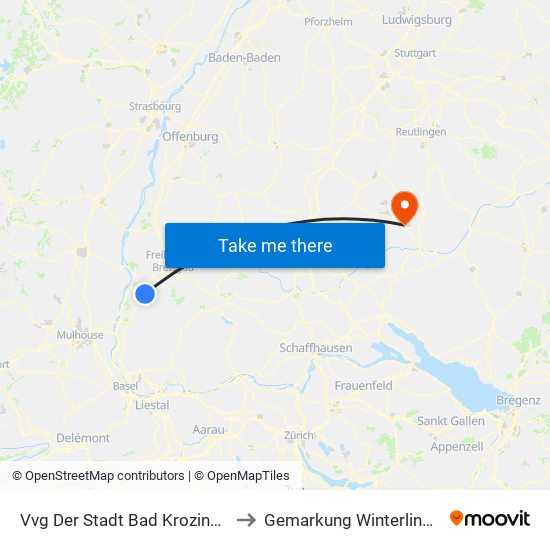 Vvg Der Stadt Bad Krozingen to Gemarkung Winterlingen map