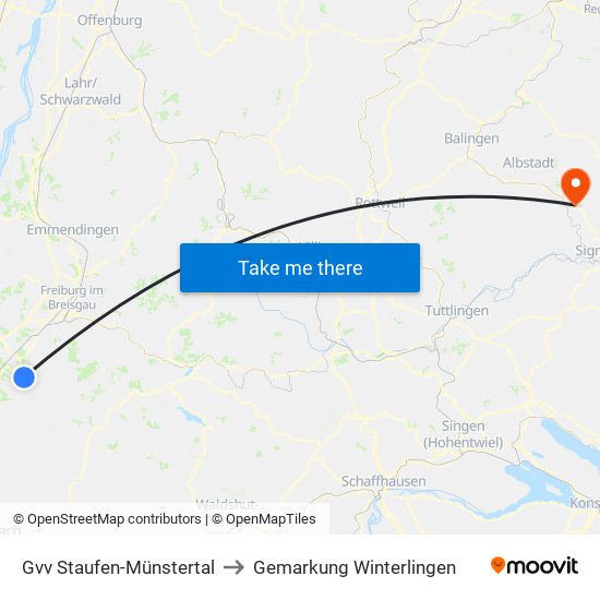 Gvv Staufen-Münstertal to Gemarkung Winterlingen map