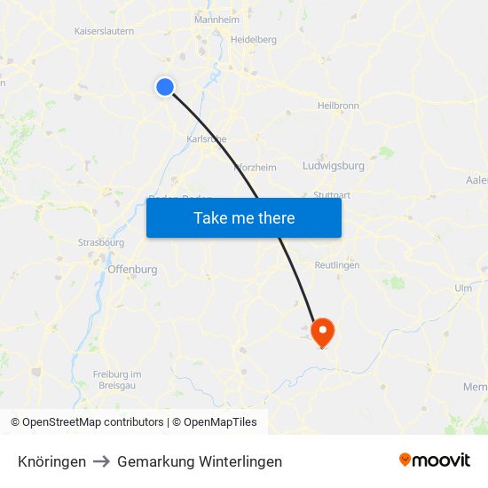 Knöringen to Gemarkung Winterlingen map