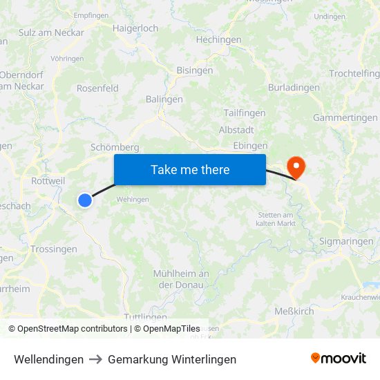 Wellendingen to Gemarkung Winterlingen map