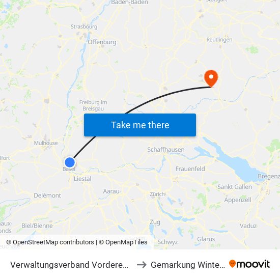 Verwaltungsverband Vorderes Kandertal to Gemarkung Winterlingen map