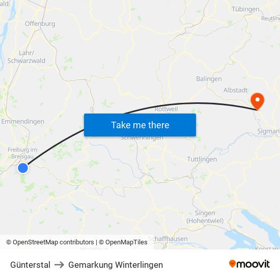 Günterstal to Gemarkung Winterlingen map