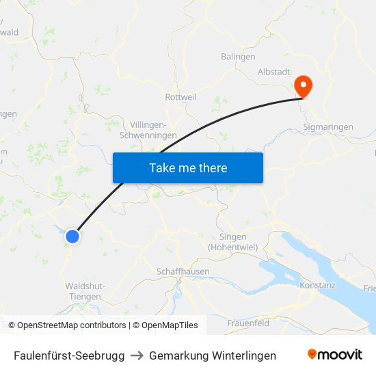 Faulenfürst-Seebrugg to Gemarkung Winterlingen map