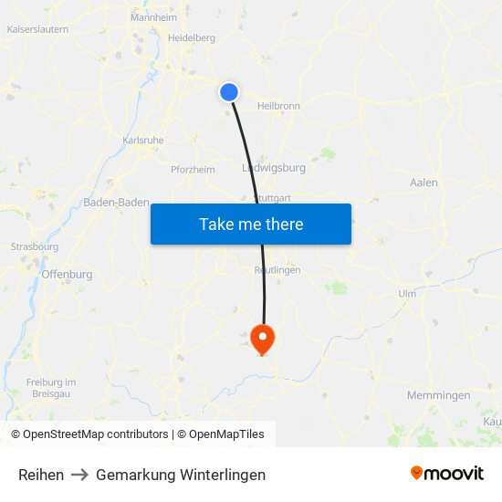 Reihen to Gemarkung Winterlingen map