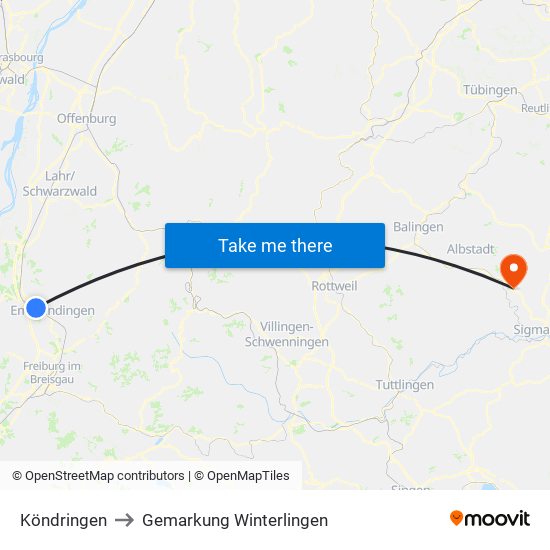 Köndringen to Gemarkung Winterlingen map