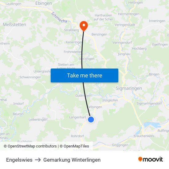 Engelswies to Gemarkung Winterlingen map