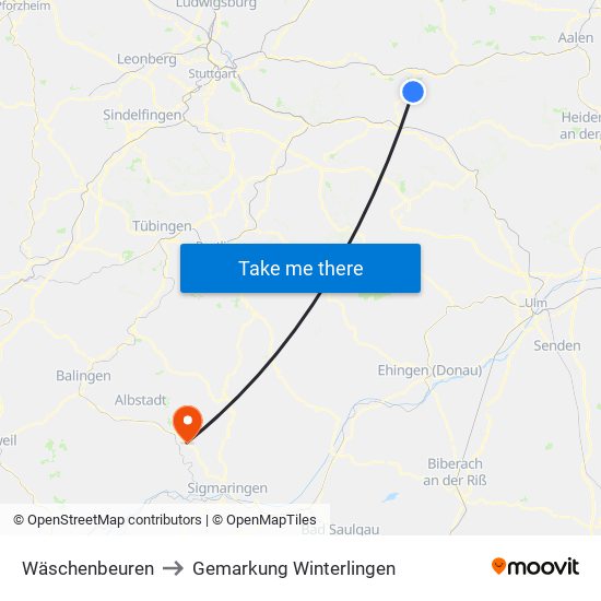 Wäschenbeuren to Gemarkung Winterlingen map