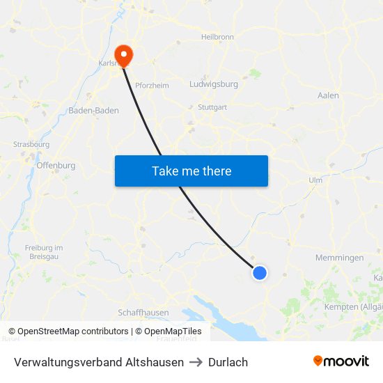 Verwaltungsverband Altshausen to Durlach map