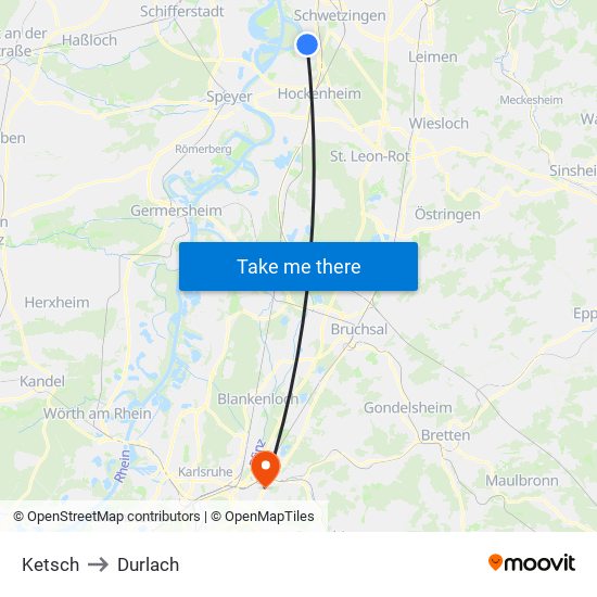 Ketsch to Durlach map