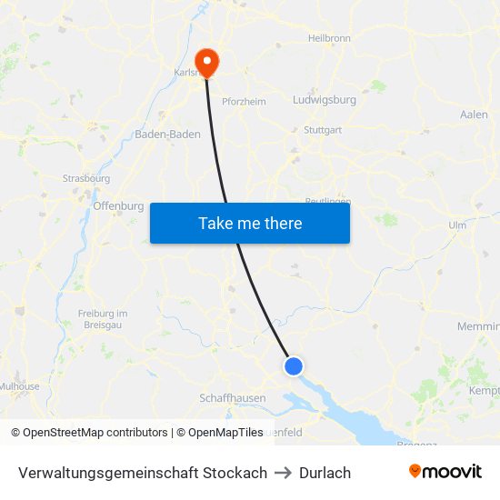 Verwaltungsgemeinschaft Stockach to Durlach map