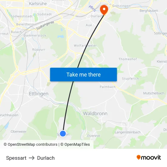 Spessart to Durlach map