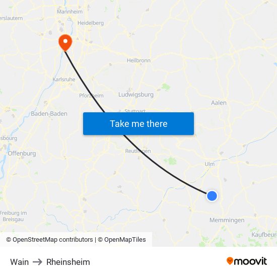 Wain to Rheinsheim map