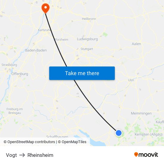 Vogt to Rheinsheim map