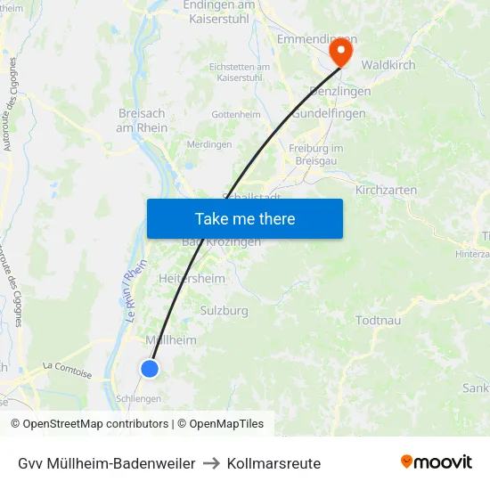Gvv Müllheim-Badenweiler to Kollmarsreute map