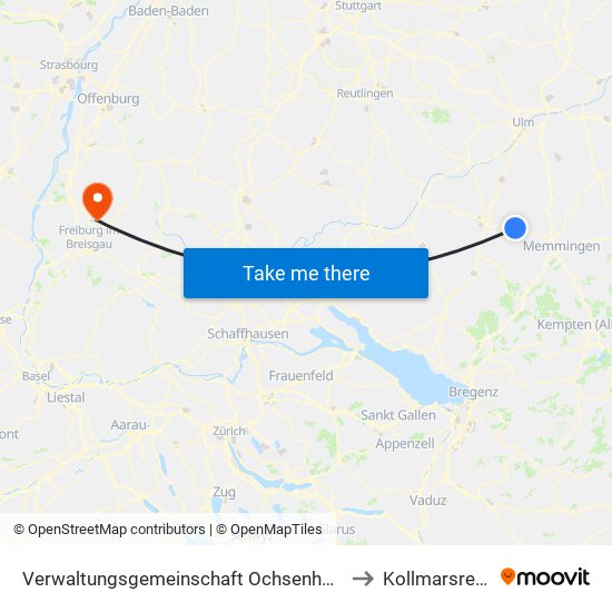 Verwaltungsgemeinschaft Ochsenhausen to Kollmarsreute map