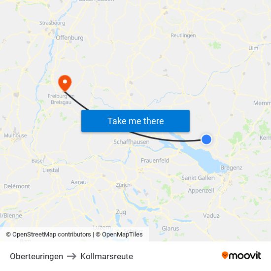 Oberteuringen to Kollmarsreute map