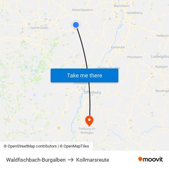 Waldfischbach-Burgalben to Kollmarsreute map