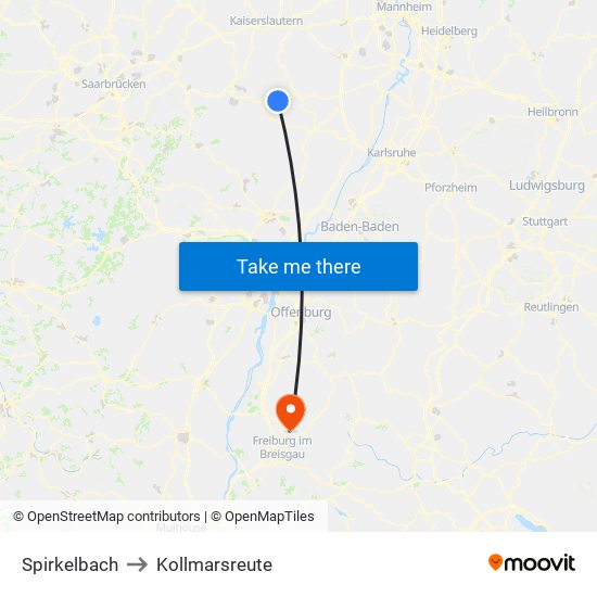 Spirkelbach to Kollmarsreute map