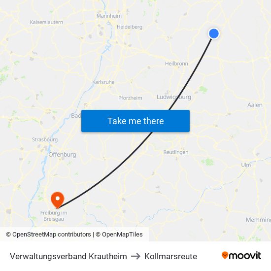 Verwaltungsverband Krautheim to Kollmarsreute map