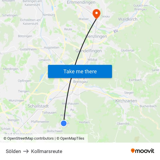 Sölden to Kollmarsreute map