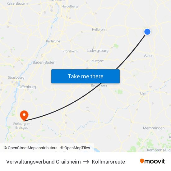 Verwaltungsverband Crailsheim to Kollmarsreute map