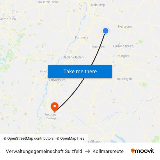 Verwaltungsgemeinschaft Sulzfeld to Kollmarsreute map