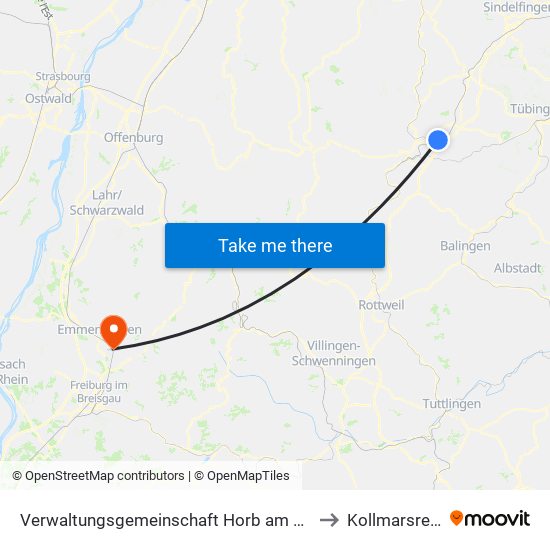 Verwaltungsgemeinschaft Horb am Neckar to Kollmarsreute map