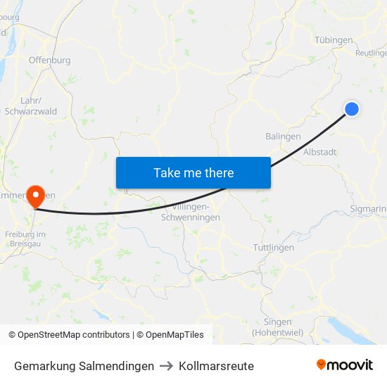 Gemarkung Salmendingen to Kollmarsreute map