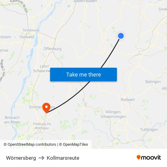 Wörnersberg to Kollmarsreute map