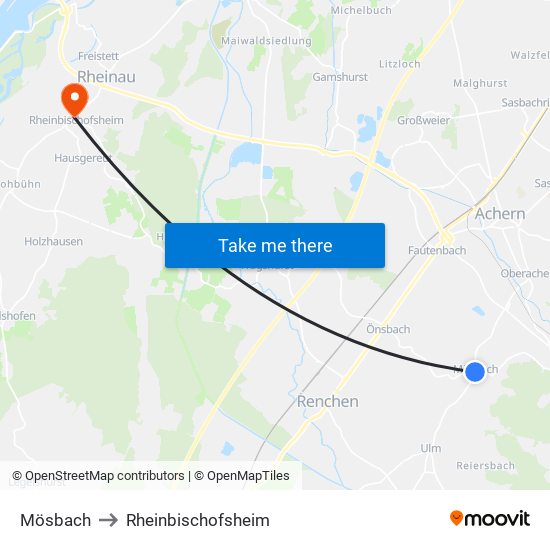 Mösbach to Rheinbischofsheim map