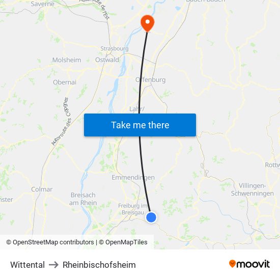 Wittental to Rheinbischofsheim map