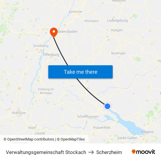 Verwaltungsgemeinschaft Stockach to Scherzheim map