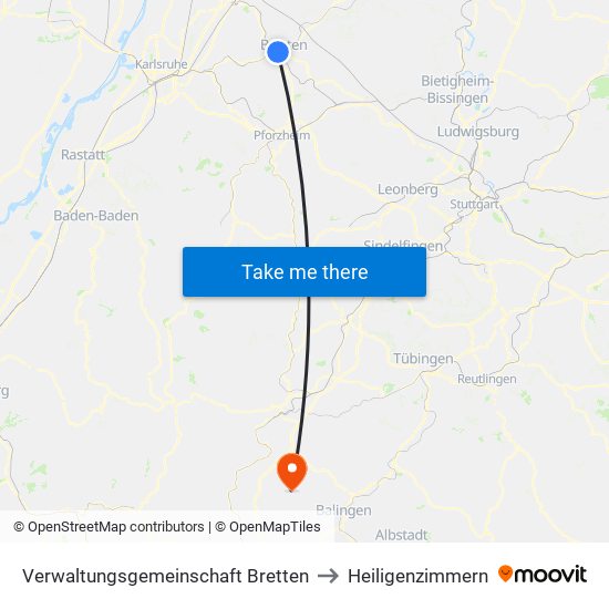 Verwaltungsgemeinschaft Bretten to Heiligenzimmern map