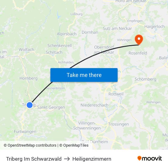 Triberg Im Schwarzwald to Heiligenzimmern map