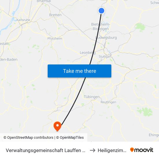 Verwaltungsgemeinschaft Lauffen am Neckar to Heiligenzimmern map