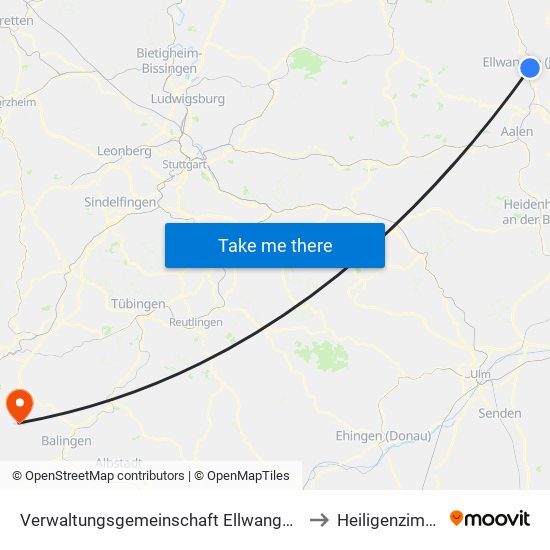 Verwaltungsgemeinschaft Ellwangen (Jagst) to Heiligenzimmern map