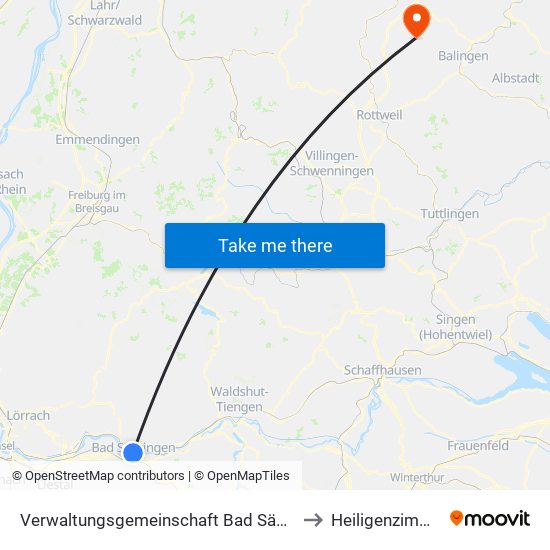 Verwaltungsgemeinschaft Bad Säckingen to Heiligenzimmern map