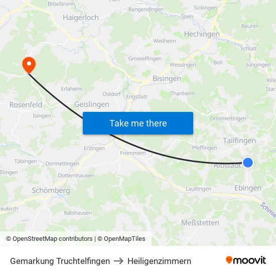 Gemarkung Truchtelfingen to Heiligenzimmern map