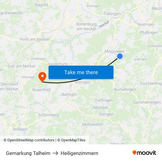 Gemarkung Talheim to Heiligenzimmern map