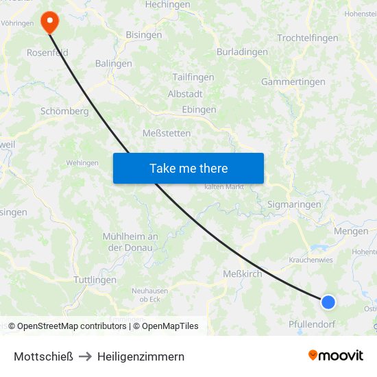 Mottschieß to Heiligenzimmern map