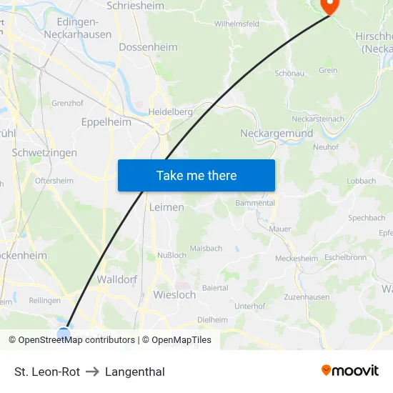 St. Leon-Rot to Langenthal map